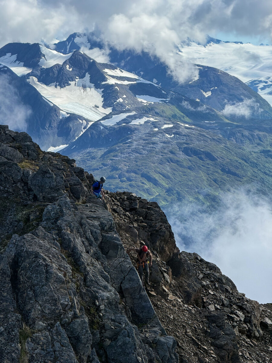 Eroc and Finn off the summit.