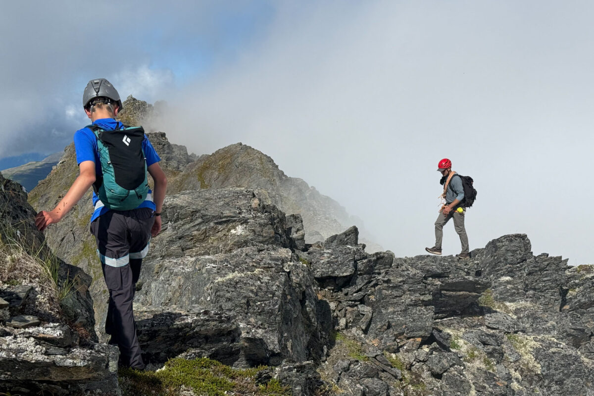 Half way across the summit ridge.